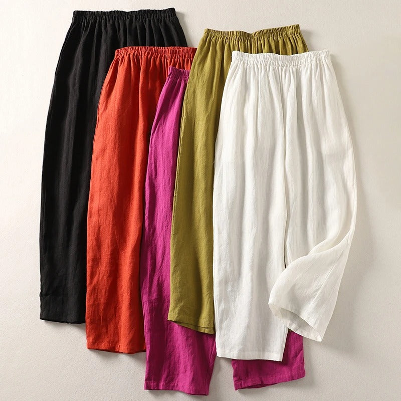 Amalia™ | Pantaloni Eleganti in Cotone e Lino con Vita Comoda