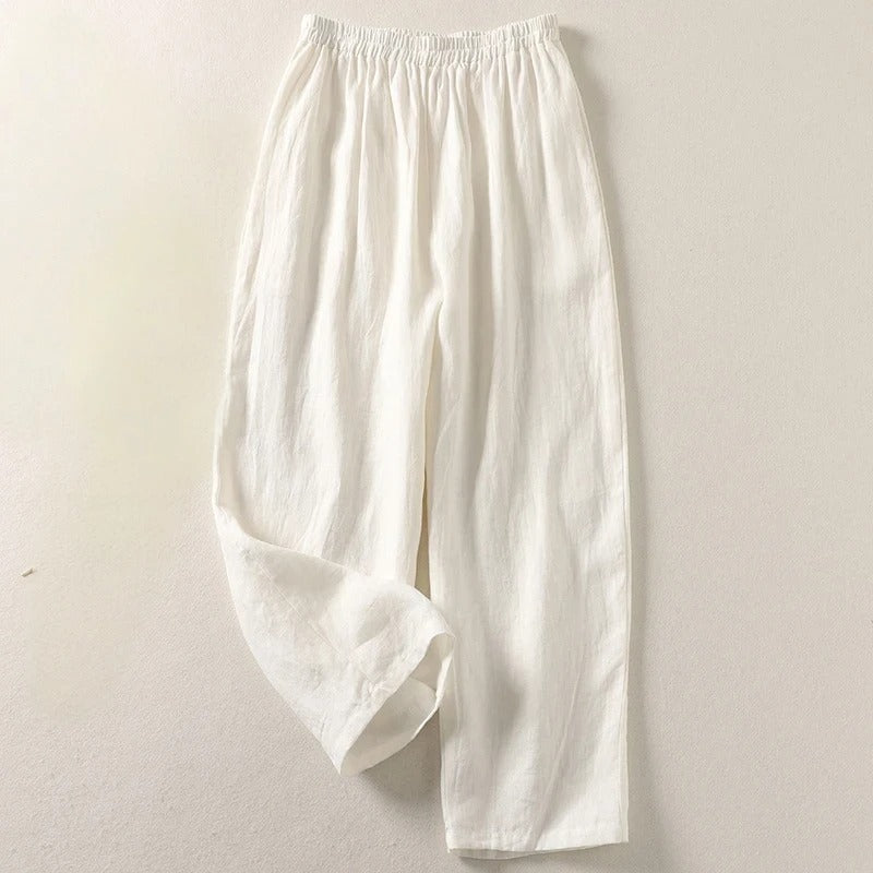 Amalia™ | Pantaloni Eleganti in Cotone e Lino con Vita Comoda