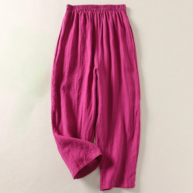 Amalia™ | Pantaloni Eleganti in Cotone e Lino con Vita Comoda