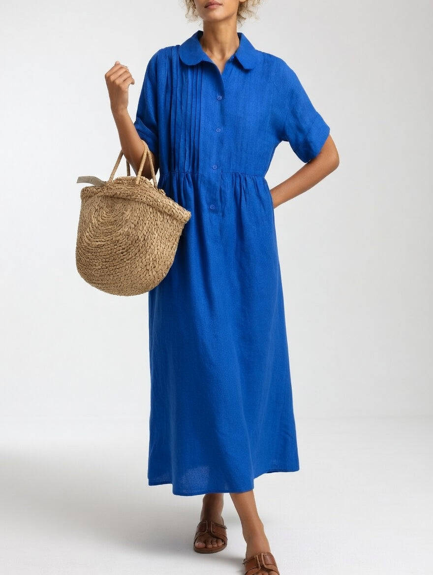 Lysandra™  Abito camicia lungo in cotone leggero