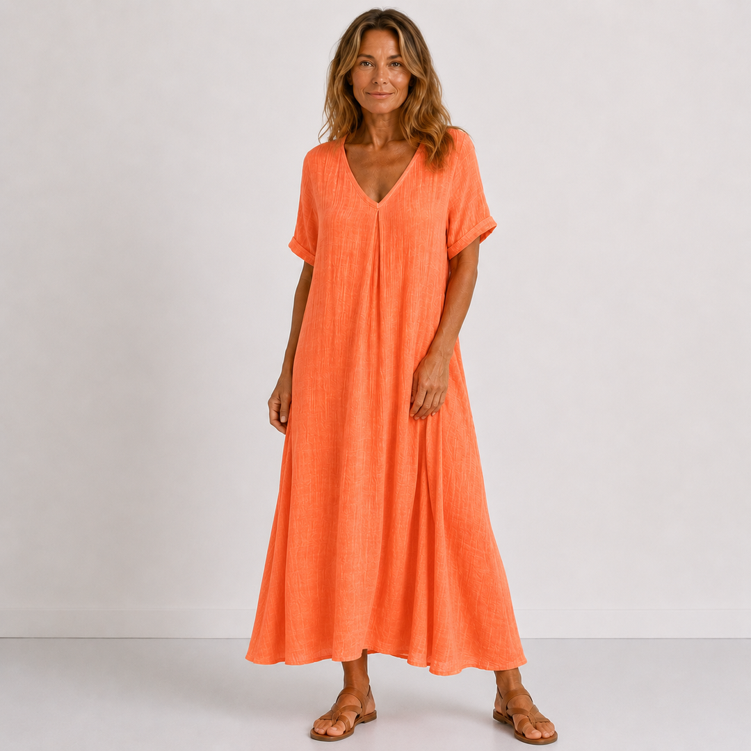 Milena™ | Abito Fluido Elegante con Scollo a V