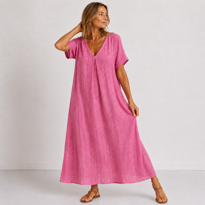 Milena™ | Abito Fluido Elegante con Scollo a V