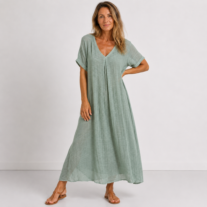 Milena™ | Abito Fluido Elegante con Scollo a V