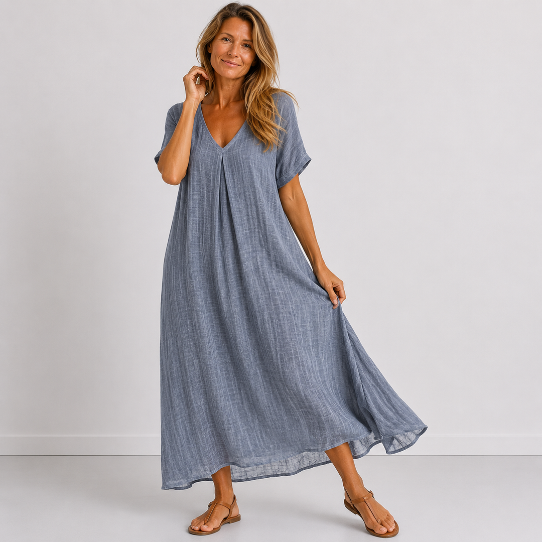 Milena™ | Abito Fluido Elegante con Scollo a V