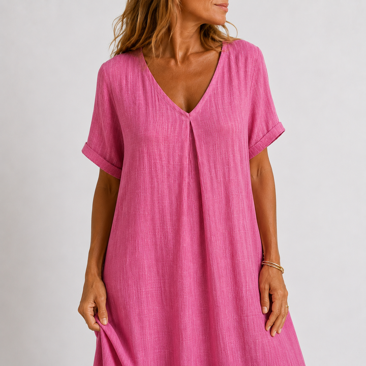 Milena™ | Abito Fluido Elegante con Scollo a V
