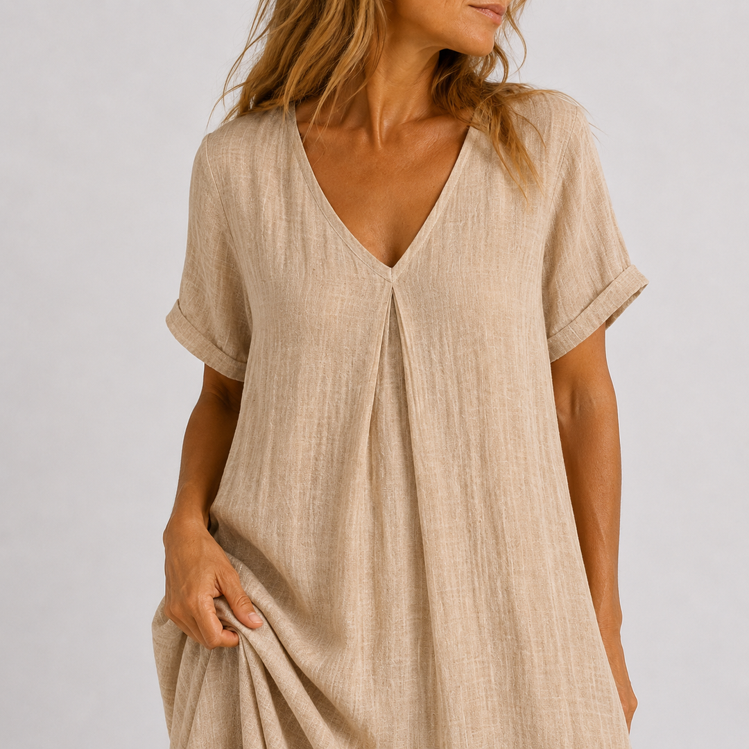 Milena™ | Abito Fluido Elegante con Scollo a V