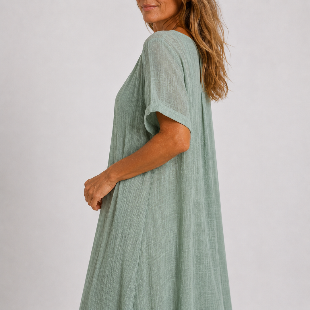 Milena™ | Abito Fluido Elegante con Scollo a V