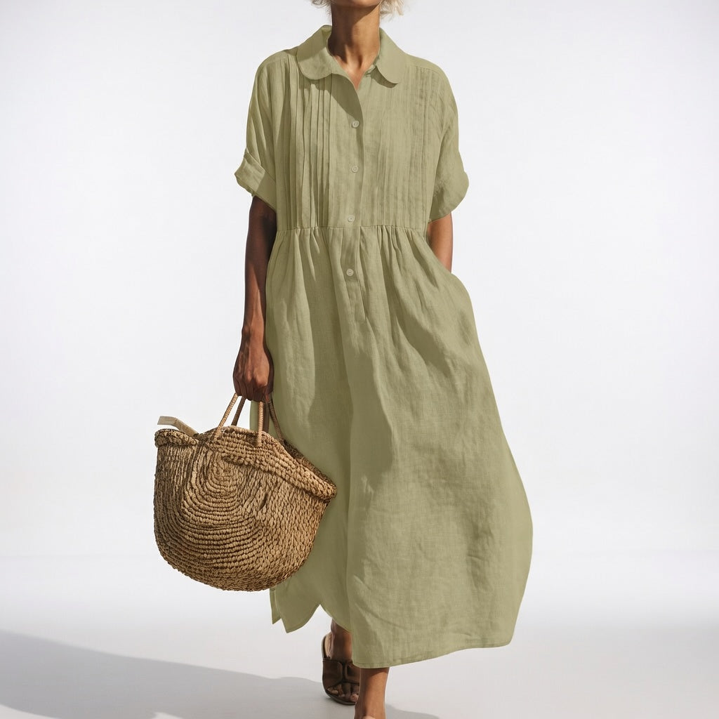 Lysandra™  Abito camicia lungo in cotone leggero