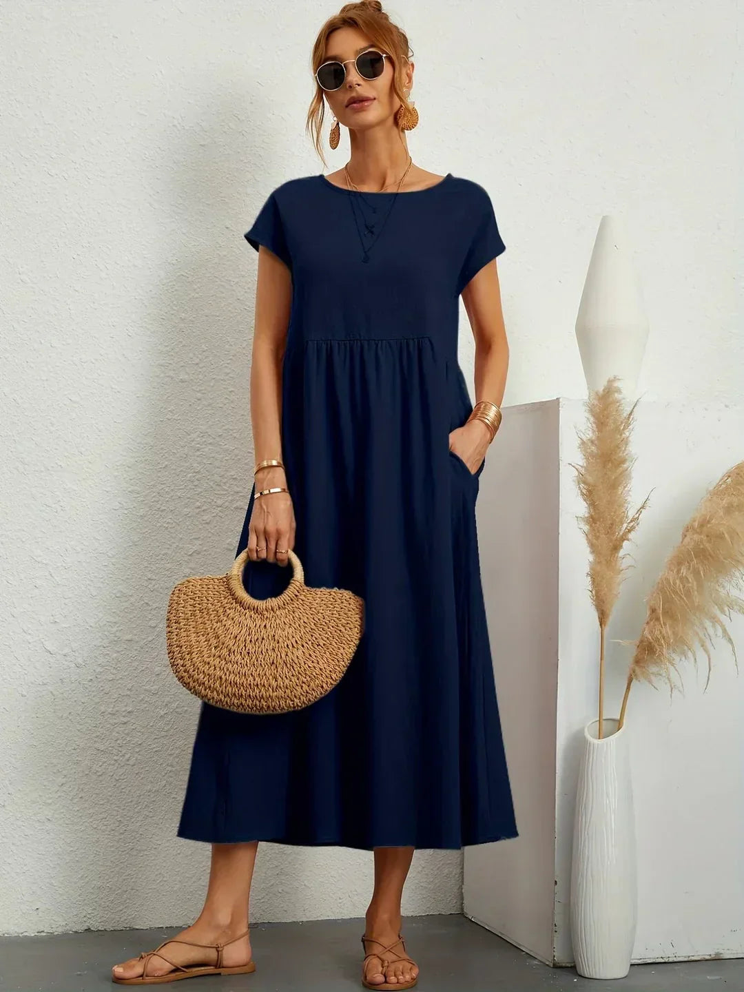 Gabrielle™ | Abito Midi Fluido - Eleganza Senza Tempo