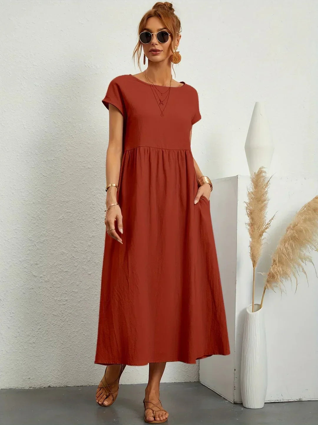 Gabrielle™ | Abito Midi Fluido - Eleganza Senza Tempo
