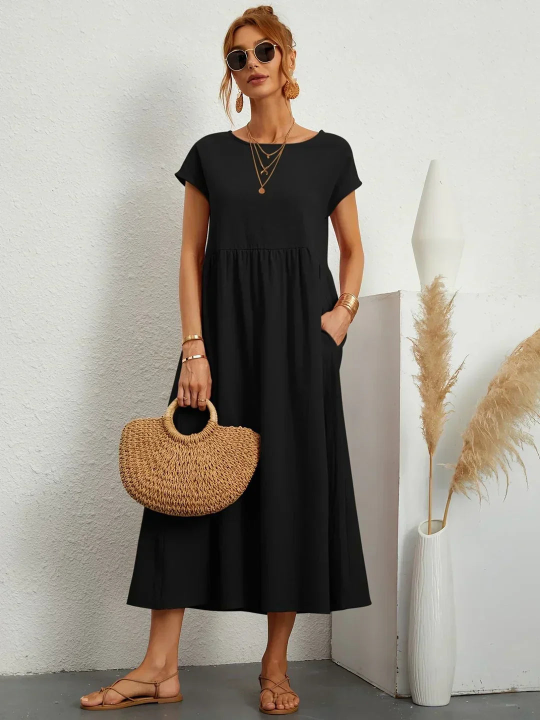 Gabrielle™ | Abito Midi Fluido - Eleganza Senza Tempo
