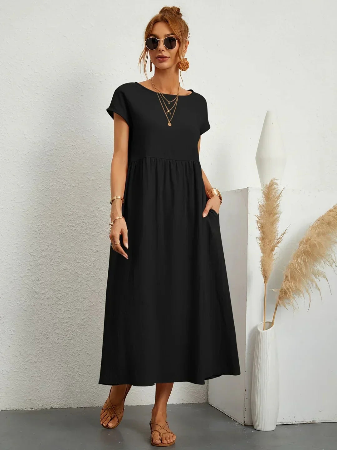 Gabrielle™ | Abito Midi Fluido - Eleganza Senza Tempo